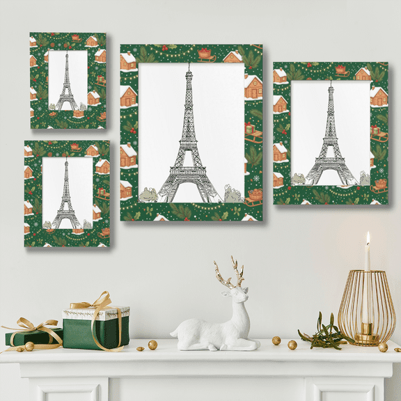 Christmas Snow Cabin Picture Frame 11x14in,for Tabletop & Wall,Family Christmas Home Decor Gift