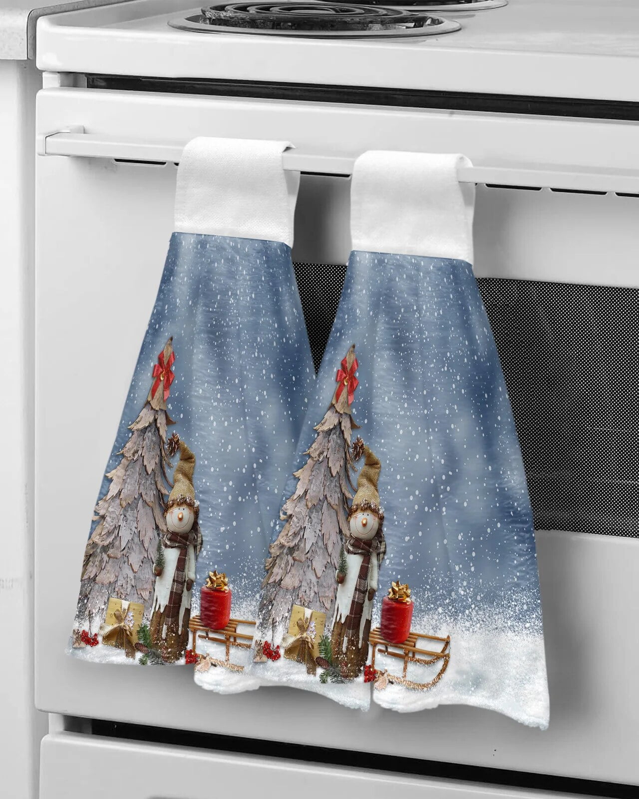 Christmas Snow Christmas Tree Hand Towels Microfiber Hanging Cloth