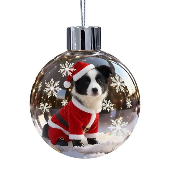 Christmas Snow Dog Hanging Ornaments, Cute Puppy Xmas Tree Decor, Winter Themed Pendant For Christmas Tree, Mantel, Farmhouse Home And Winter Holiday Indoor Decor Supplies