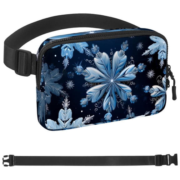 Christmas Snow Fanny Pack for Men Women Hiking Waist Bag Pack, Runners Belt Jogging Pocket Belt with Adjustable Strap for Running Walking Traveling