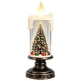 thumbnail image 1 of Christmas Snow Globe Candle Lamp Plain Swirl Lighted Swirling Water Snowflake Tabletop Decor, 1 of 5