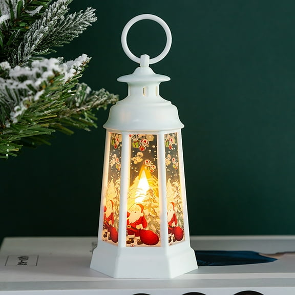 Christmas Snow Globe Cardinal Lantern, Children's Handheld Small Oil Lamps, Tabletop Decorations, Props, And Hanging Decorations, Light Up Snowglobe Christmas Décor, White