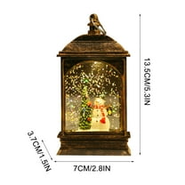 Christmas Snow Globe Lantern, Christmas Village Church Scene Lighted Snow Globes Musical with Swirling Glitter, Battery Powered Christmas Decorations Indoor for Home