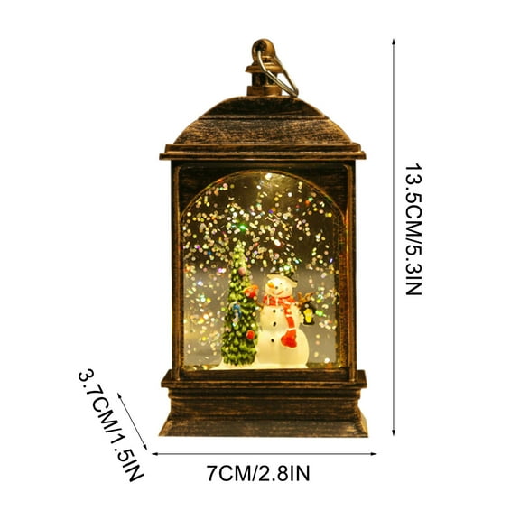 Christmas Snow Globe Lantern, Christmas Village Church Scene Lighted Snow Globes Musical with Swirling Glitter, Battery Powered Christmas Decorations Indoor for Home