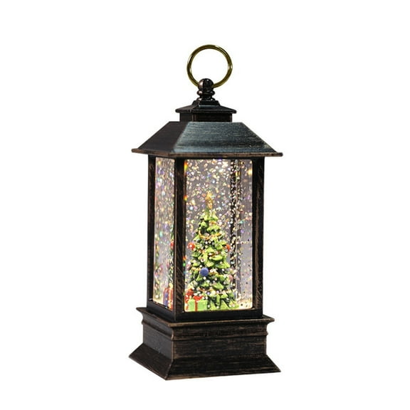 Christmas Snow Globe Lantern Crystal Sparkling Christmas Tree Gift Set Illuminated Lantern Holiday Season Decorations