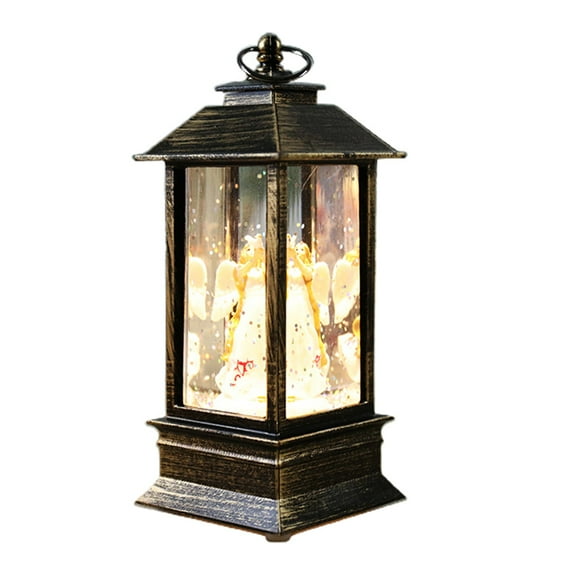 Christmas Snow Globe Lantern LED Light Water Glittering Santa Night Lamp Decor