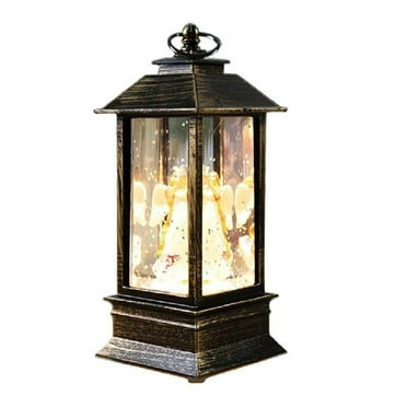 Christmas Snow Globe Lantern LED Light Water Glittering Santa Night Lamp Decor