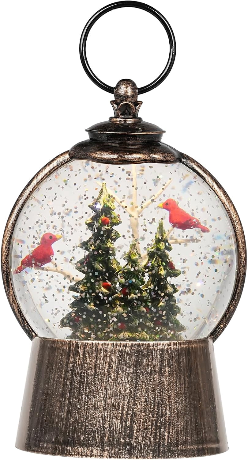 Christmas Snow Globe Lantern with Swirling Glitter Christmas ...