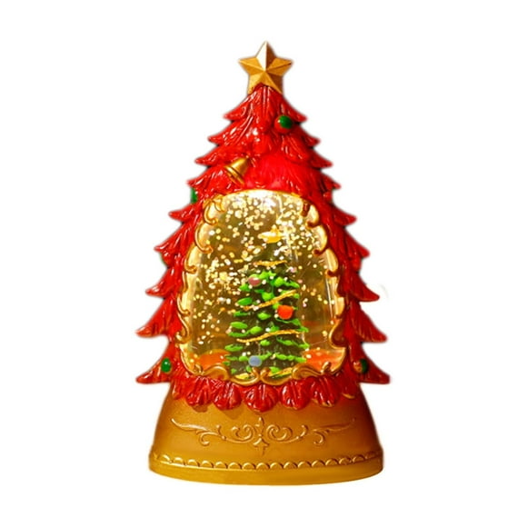 Christmas Snow Globe Lantern Water Glittering Christmas Tree/Snowman/Santa Claus, Battery Operated Lighted Lantern for Christmas Festival Decoration Gifts