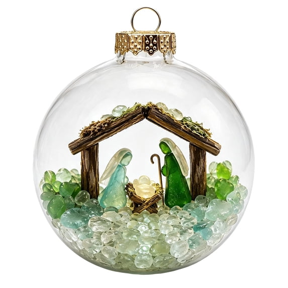 Christmas Snow Globe Ornament Ball, Festive Winter Scene Hanging Decoration, Holiday Tree Bauble for Indoor Xmas Decor, Seasonal Home Display Piece for Christmas Party,4x4Inch with lights