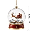 thumbnail image 1 of Christmas Snow Globe Ornament Reindeer Sleigh Scene Hanging Tree Pendant Decor, 1 of 6