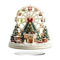 thumbnail image 1 of Christmas Snow Globe - Village Style Snow Globe 2D Acrylic Ornaments, Xmas Decorations for Holiday Home Indoor Christmas Decorations and Gifts, B, 1 of 6