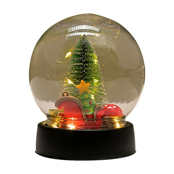 Christmas Snow Globes, Lighted Decorations Snow Globes Lantern, Santa Christmas Table Decorations LED Crackle Glass Ball for Living Room Fireplace Tabletop,Home Décor & Gift