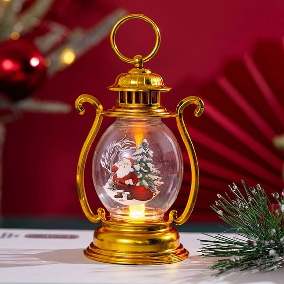 Christmas Snow Globes Snowman Musical Lighted Winter Scene Fall Decor, Lighted Water Globe Lantern Santa Claus, Snowman Snow Globe Glittering for Christmas Decorations