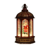 Christmas Snow Globes with Music, Snowman Snow Globe Lantern 6H Timer Lighted Christmas Lantern for Christmas Decorations