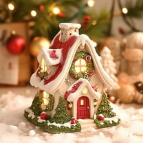 Christmas Snow House Incense Burner Resin Ornament, Christmas Igloos Resin Ornaments, aromatherapy incense burners, Christmas Ornament Home Decorations with Light