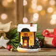 thumbnail image 1 of Christmas Snow House, LED Christmas Decoration, Battery Operated Hand Painted Snowy Village Ornament with Warm White Lights, Multicolor Resin, Compact 2.75x1.96x3.94 Inch Size, 1 of 7