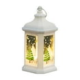 thumbnail image 1 of Christmas Snow Lanterns Indoor Decorations - Battery Operated LED Candle Lanterns with Handle, Hanging Ring - Vintage Snowman Scene for Party, Table, Fireplace, 1 of 5