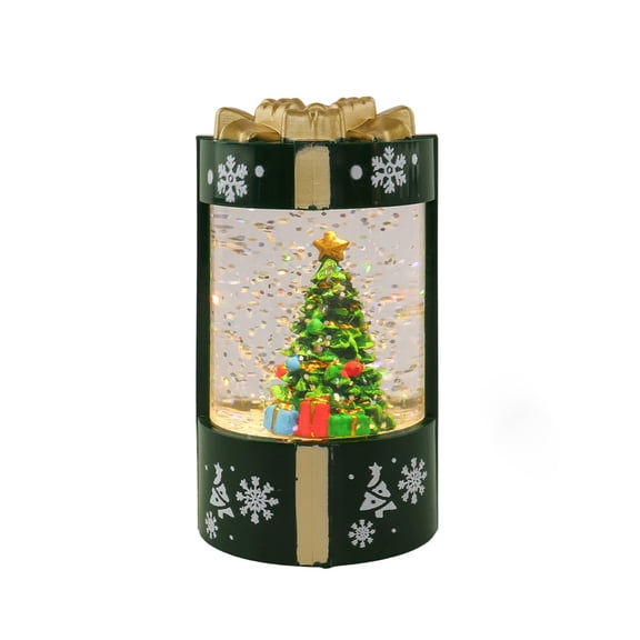 Christmas Snow Light Gift, 5 Styles Mini Glitter Snow Box Night Light, Battery Operated Tabletop LED Decor for Holiday Indoor Displays, 4.53 Inch by XSAOP