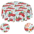 thumbnail image 1 of Christmas Snow Snowy Vintage Retro Farm Red Red Truck Candy Cane Gingerbread Country Waterproof Picnic Party Round Table Cloth Cover Decorations Fabric 60 Inch Circular Tablecloth Home Kitchen, 1 of 6
