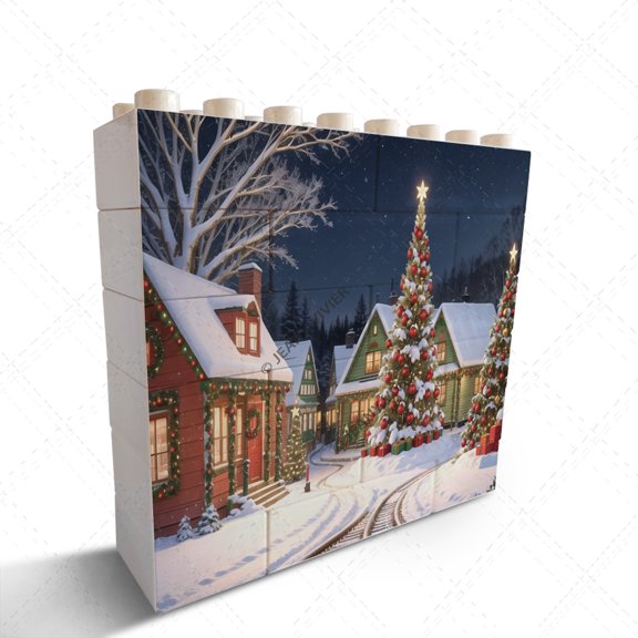 Christmas Snow Town Picture Office Desk Accessories for Work, Home Office Decor Creative Desk Decor Decorative Sign/ Plaque Christmas Birthday Housewarming Gift