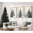 thumbnail image 1 of Christmas Snow Trees Set Of Three Art Prints Wall Art Picture Poster Christmas Canvas Prints Painting Home Farmhouse Christmas Decor with Wooden Inner Frame, 1 of 5