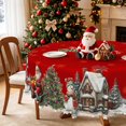 thumbnail image 1 of Christmas Snow Village Round Tablecloth,60 Inch,Washable Stain Resistant Table Cover for Holiday Dinner, 1 of 6