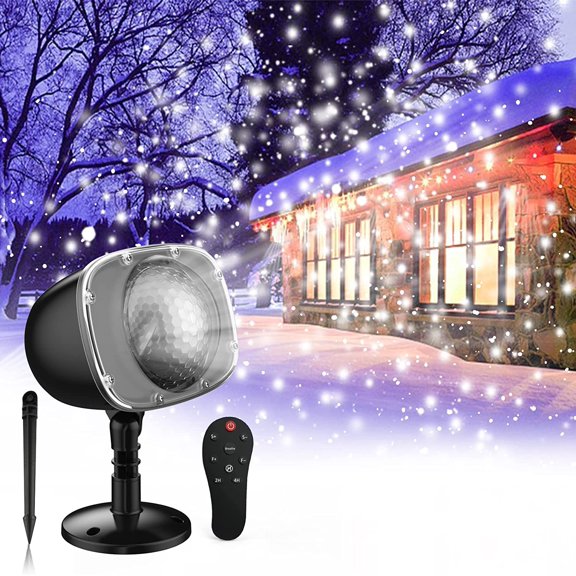 Christmas Snowfall Light Projector, Holiday Projector Lights with Remote Control,Rotating Snow Falling Lights,Outdoor Waterproof Landscape Decorative Lighting for Halloween Wedding GardenSnow Spots
