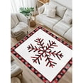 thumbnail image 1 of Christmas Snowflake Area Rug for Bedroom 5x7 Ft Red and Black Buffalo Plaid Super Soft fuzzy Throw Rug Non-Slip Fluffy Plush Indoor Floor Carpet for Living Room Nursery Home Decor, 1 of 8