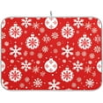 thumbnail image 1 of Christmas Snowflake Ball Baubles Dish Drying Mat for Kitchen Counter Absorbent Microfiber Drying Pad, Medium 16x18 in, 1 of 7