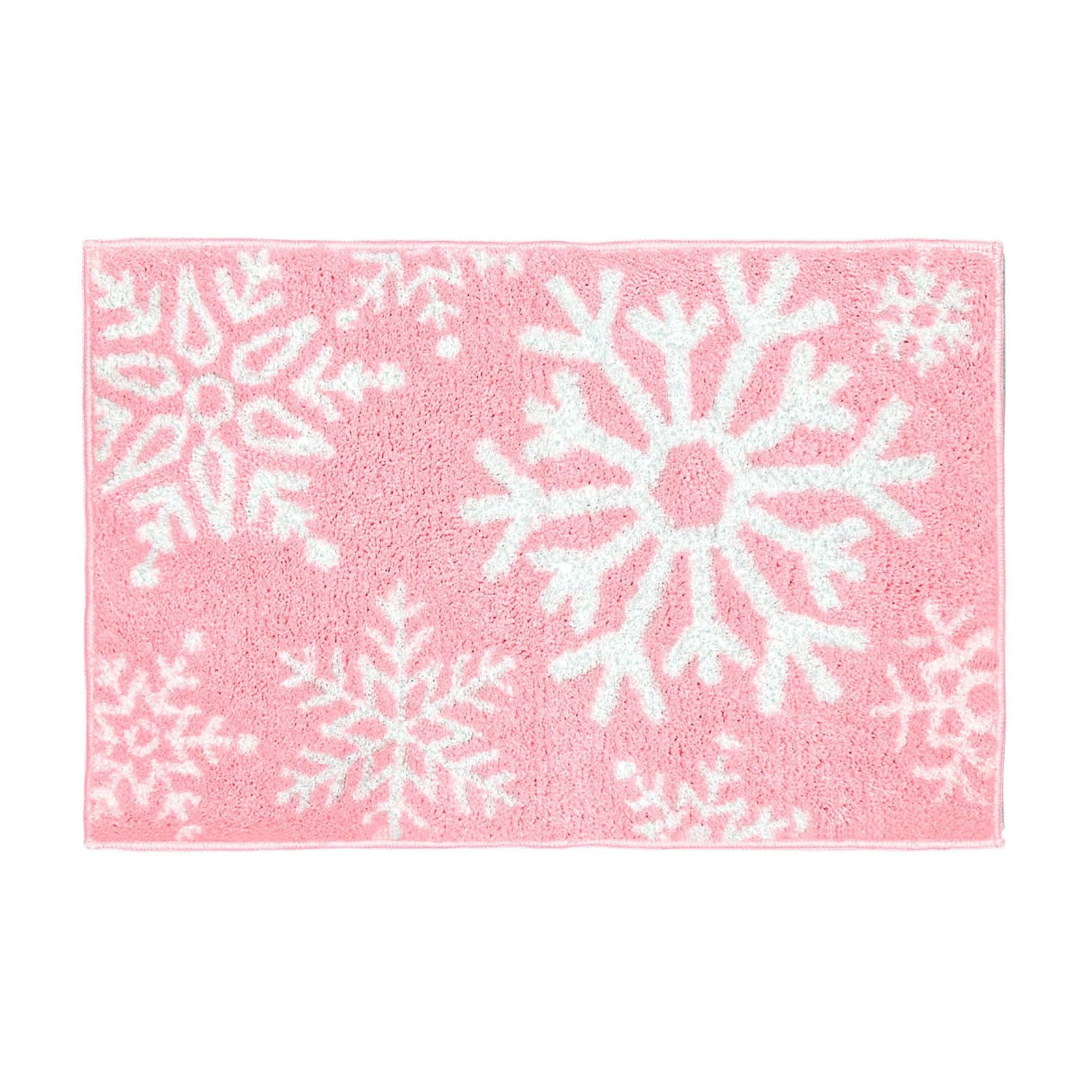 Christmas Snowflake Bath Mat, Soft Absorbent Bath Rug with Non- Back, Plush Winter Bathroom Carpet for Shower Tub Sink Floor Decor
