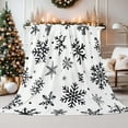 thumbnail image 1 of Christmas Snowflake Blanket Ultra Soft Winter Holiday Throw Blanket Xmas Idea Gifts Flannel Fleece Bed Blankets Lightweight Warm Cozy Fuzzy Plush Cabin Throw for Sofa Couch, Black White, 60" X 80", 1 of 6