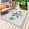 thumbnail image 1 of Christmas Snowflake Blue Outdoor Rug 5x8 Ft, Non Slip Washable Area Rug, Winter Stripe Xmas Texture on Linen Patio Rugs Carpet Runner, Large Floor Mat for Indoor/Outdoor Deck Porch Camping, 1 of 8