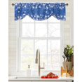 thumbnail image 1 of Christmas Snowflake Blue Window Curtain Living Room Kitchen Cabinet Tie-up Valance Curtain Rod Pocket Valance, 1 of 6