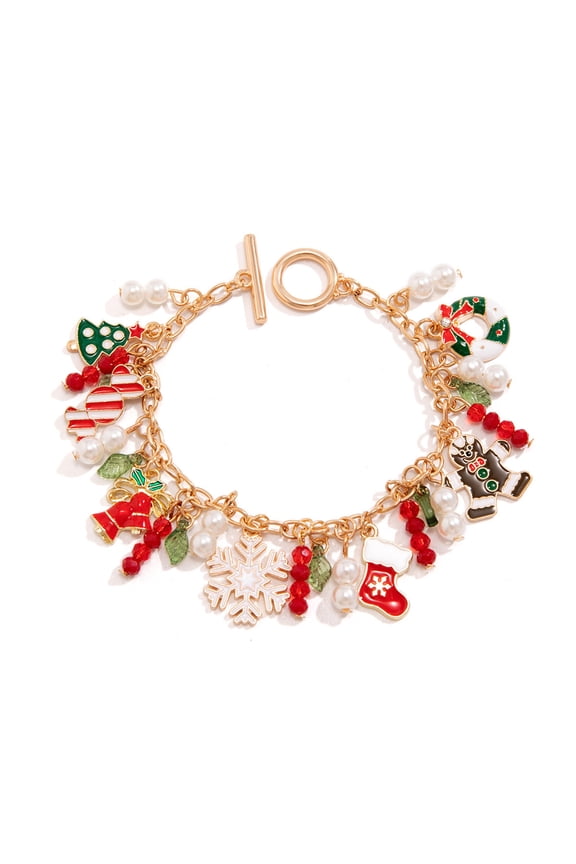 Christmas Snowflake Bracelets Colorful Christmas Bracelets With Festive Tree And Bells Designs for Gatherings