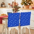 thumbnail image 1 of Christmas Snowflake Chair Covers Set of 8 Winter Simple Blue Bottom Chair Back Covers Stretch Removable Washable Slipcovers Protector for Dining Room Kitchen Party Decor, 1 of 5