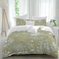 thumbnail image 1 of Christmas Snowflake Comforter Set Queen Size, Green Gold Retro Gradient Texture Soft Bedding Set for Man Woman, 4 Pieces Duvet Cover Set with Fitted Sheet, 2 Pillowcases, 1 of 9