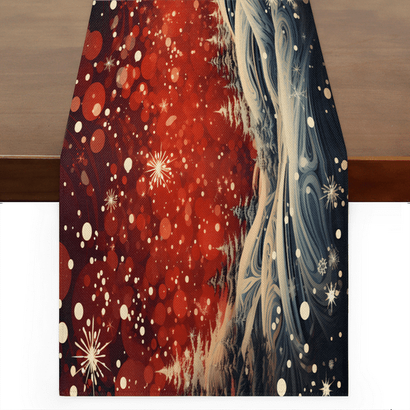 Christmas Snowflake Decoration Table Runner Rustic Linen Table Cloth for Farmhouse Kitchen, Dinner, Events, Party, Boho Holiday Table Decor 13 x 60 Inches Autumn, Thanksgiving, Christmas