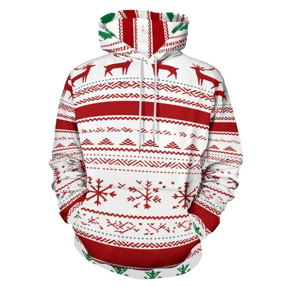 Christmas Snowflake Deer 3D Print Hoodie Men Women Autumn Thin Pullover Sweatshirt Vintage Streetwear Tops