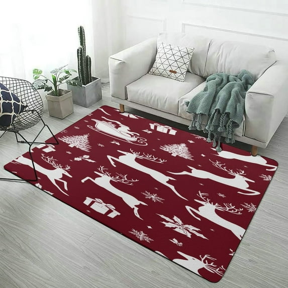 Christmas Snowflake Deer Carpet Style Living Room Bedroom Soft Comfy Rug Modern 3d Entry Mats Household