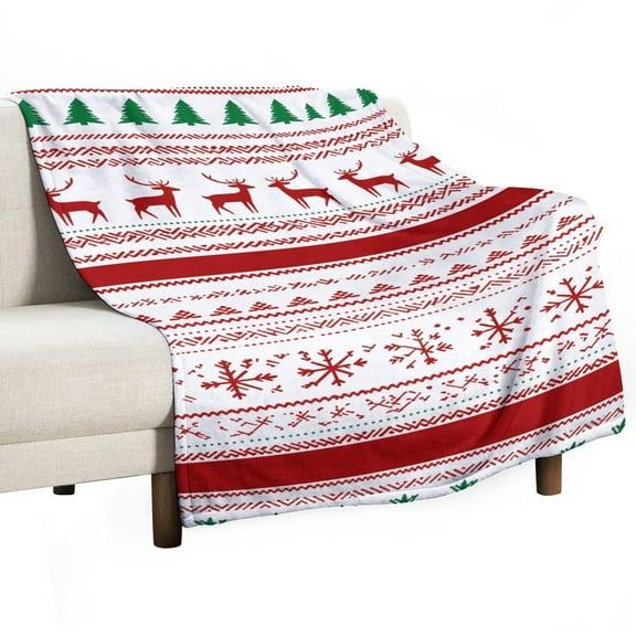 Christmas Snowflake Deer Flannel Blanket Blanket for Couch Sofa Lightweight Bed, Super Soft Cozy Print Warm Blanket
