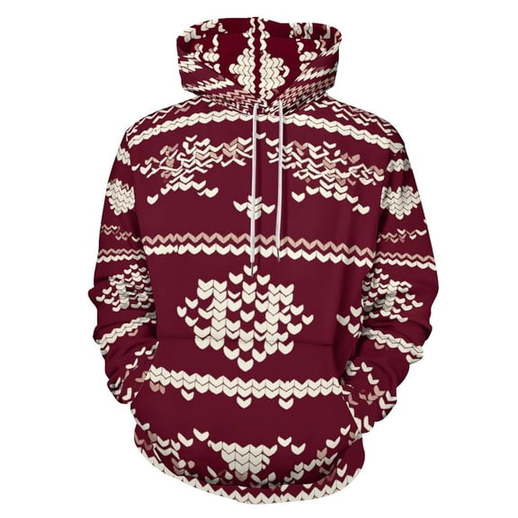Christmas Snowflake Deer Men's Women Vintage 3D Hooded Sweatshirt - All-Season Loose Fit Streetwear