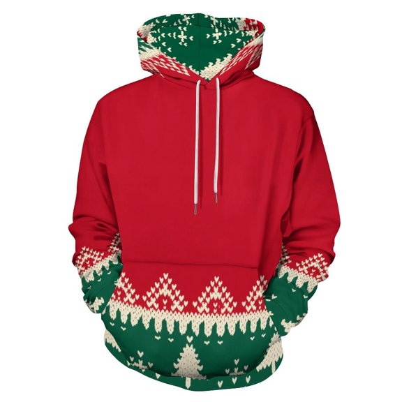 Christmas Snowflake Deer Men's Women Vintage 3D Hooded Sweatshirt - All-Season Loose Fit Streetwear