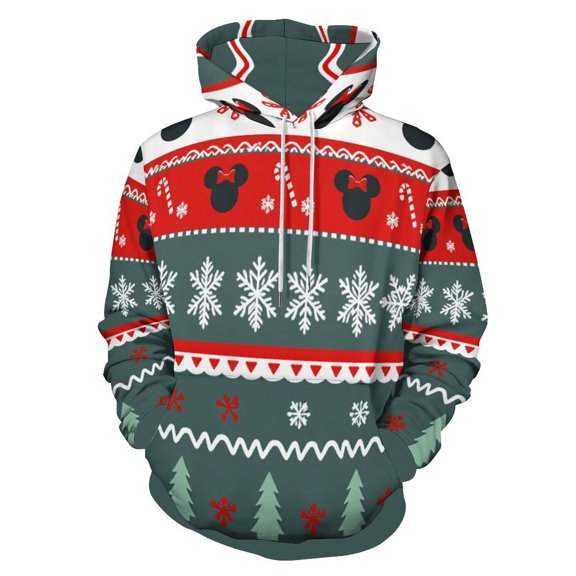 Christmas Snowflake Deer Men's Women Vintage 3D Hooded Sweatshirt - All-Season Loose Fit Streetwear