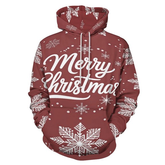 Christmas Snowflake Deer Men's Women Vintage 3D Hooded Sweatshirt - All-Season Loose Fit Streetwear