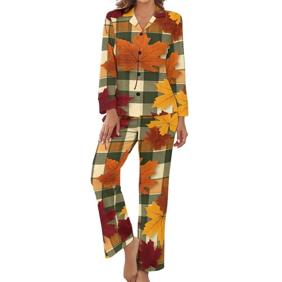 Christmas Snowflake Deer Pajamas Woman Vintage Pajamas Set 2 Piece Long-Sleeve Comfortable Oversized Home Suit