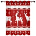 thumbnail image 1 of Christmas Snowflake Elk Christmas Tree Window Curtains Luxury Curtains for Living Room Bedroom Curtains Printed Valance Drapes, 1 of 2
