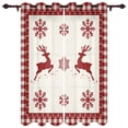 thumbnail image 1 of Christmas Snowflake Elk Christmas Tree Window Curtains Luxury Curtains for Living Room Bedroom Curtains Printed Valance Drapes, 1 of 2