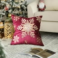thumbnail image 1 of Christmas Snowflake Embroidered Pillow Cover 18x18 Inches Soft Plush Cushion Cover with Hidden Zipper for Sofa Bed Holiday Decor, 1 of 6