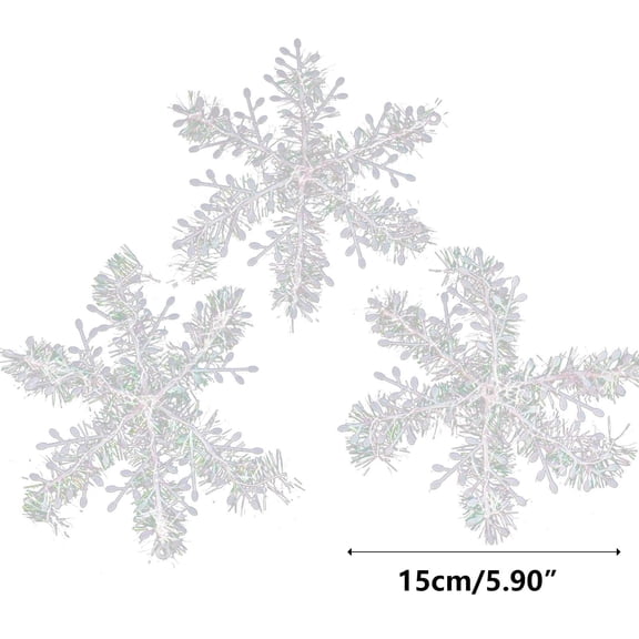 Christmas Snowflake Garland String Decorations, Hanging Snowflake Ornaments, Winter Tree Pendant Decor for Christmas Tree, Window, Mantel, Party and Home Display
